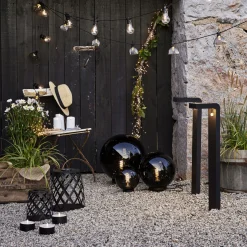 Orby dekorativ hagelampe 20 cm - Svart/Røykfarget