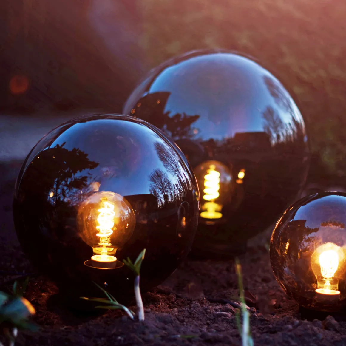 Orby dekorativ hagelampe 20 cm - Svart/Røykfarget