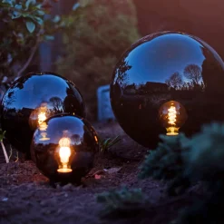 Orby dekorativ hagelampe 20 cm - Svart/Røykfarget