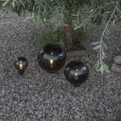 Orby dekorativ hagelampe 20 cm - Svart/Røykfarget
