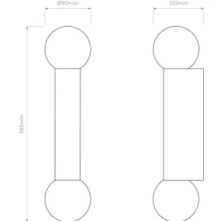 Ortona Twin vegglampe IP44