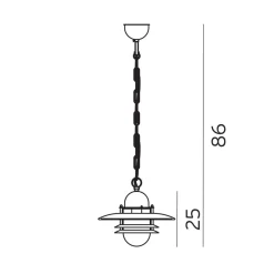 Oslo utendørs takpendel - Galvanisert stål