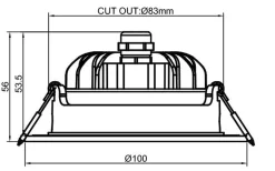 Out tiltbar lavtbyggende downlight utendørs 11W 3000K IP65 RA90 dimbar - Hvit