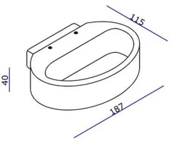 Ovali vegglampe LED - Hvit