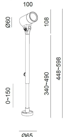 Oz K1 justerbar vegglampe utendørs spot IP65 GU10 - Svart