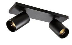 OZ K2 taklampe med 2 spotter - Svart