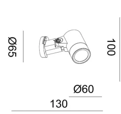 Oz K1 uplight IP65 GU10 - Svart