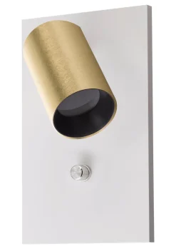 Oz K1 vegglampe m/USB - Hvit/Svart