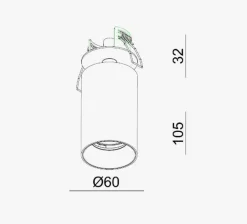 Oz Recessed downlight spot - signal Hvit/Svart