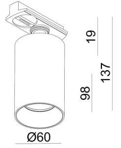 Oz spotskinne 4 spotter 2 meter - Pure white/Svart