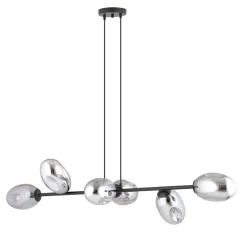 Pandora takpendel 6-lys - Svart/Røykfarget