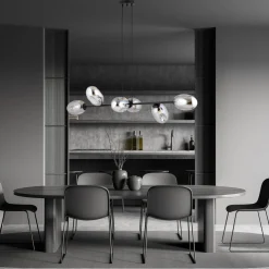 Pandora takpendel 6-lys - Svart/Røykfarget