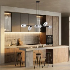 Pandora takpendel 6-lys - Svart/Røykfarget