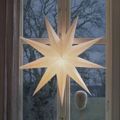 Pappstjerne 115 cm 9 armet - Hvit