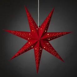 Pappstjerne 78 cm - Rød fløyel/Gull innside