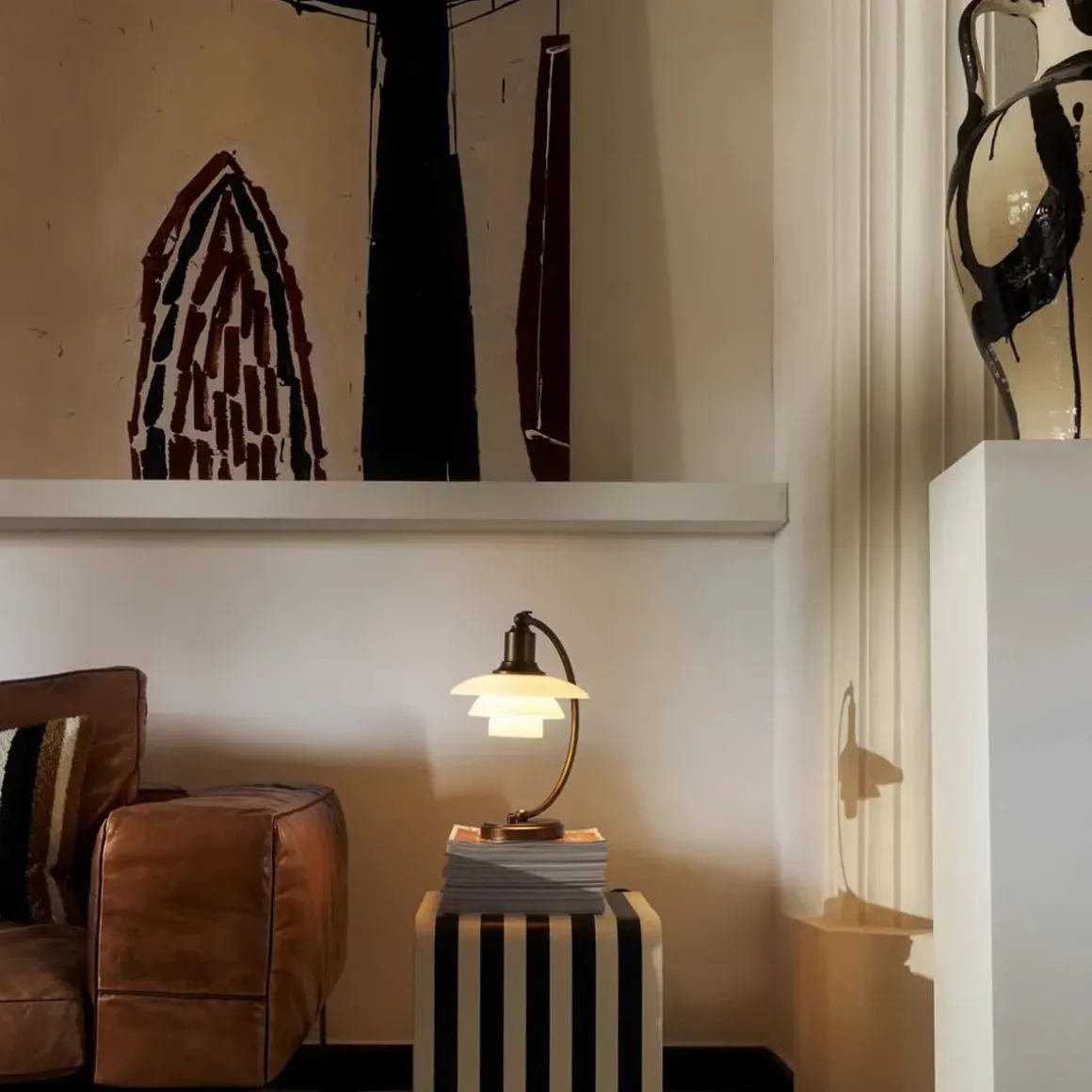 PH 2/2 Luna aged brass opal bordlampe