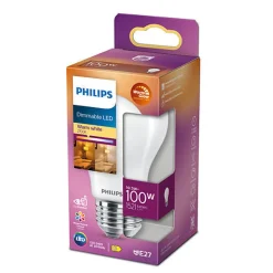 Philips E27 10W 2200-2700 Kelvin warmglow RA90 Opal dimbar - 60 mm
