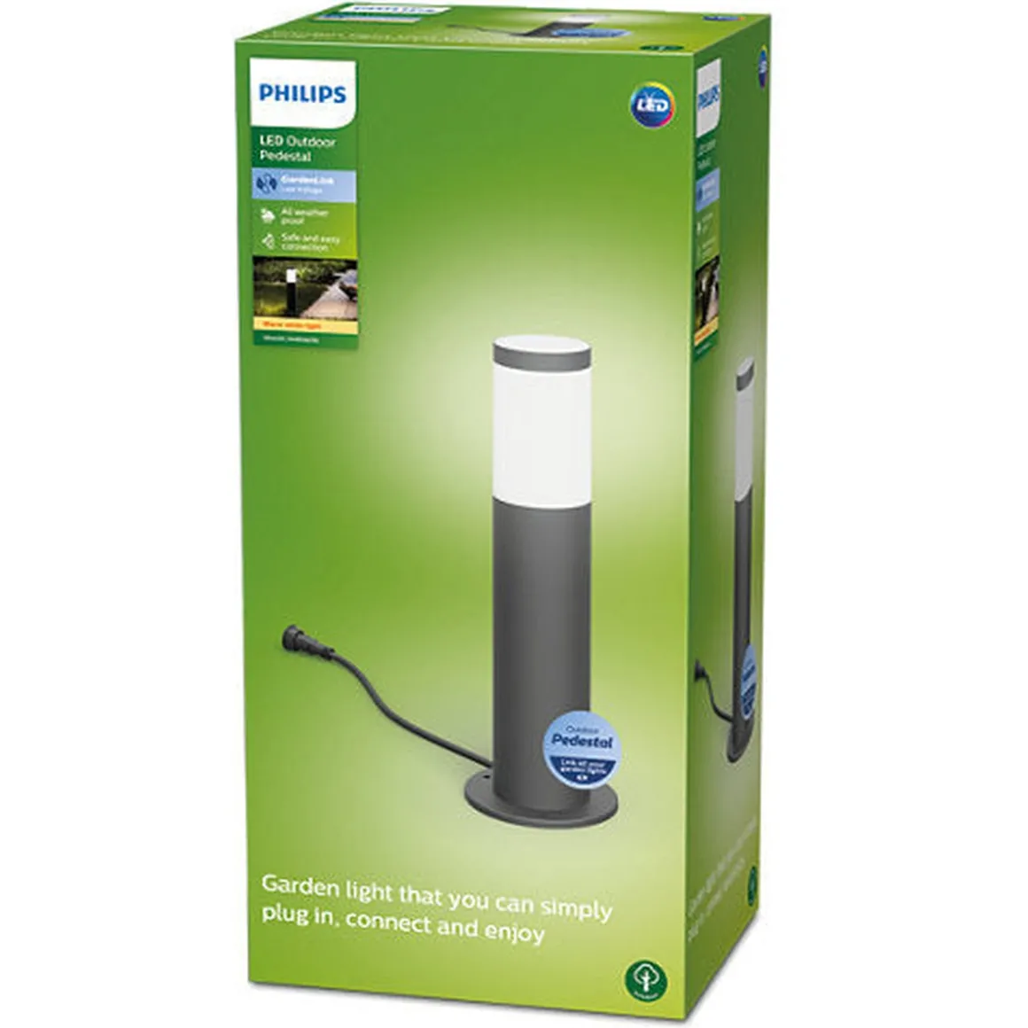Philips Gardenlink 34,9 cm pullert 2700K 6W IP44 ekstra enhet - Antrasitt - 12Volt