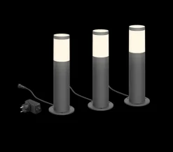 Philips Gardenlink 34,9 cm pullert 2700K 6W IP44 3-pakning - Antrasitt - 12Volt