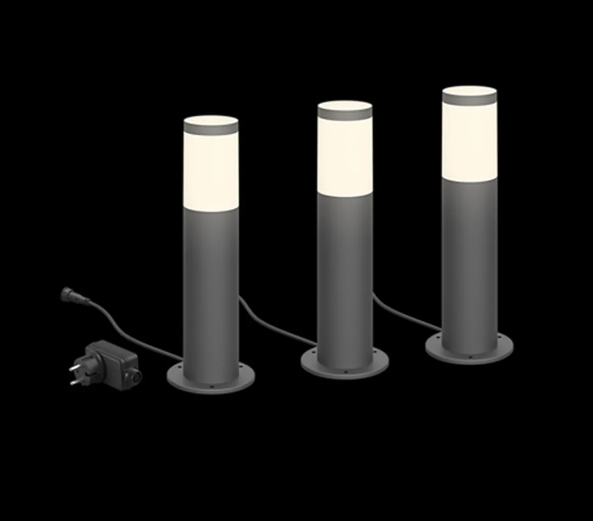 Philips Gardenlink 34,9 cm pullert 2700K 6W IP44 3-pakning - Antrasitt - 12Volt