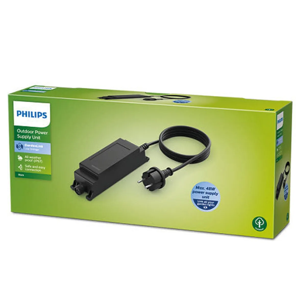 Philips Gardenlink ekstra strømforsyning 48W IP67 - Svart - 12Volt