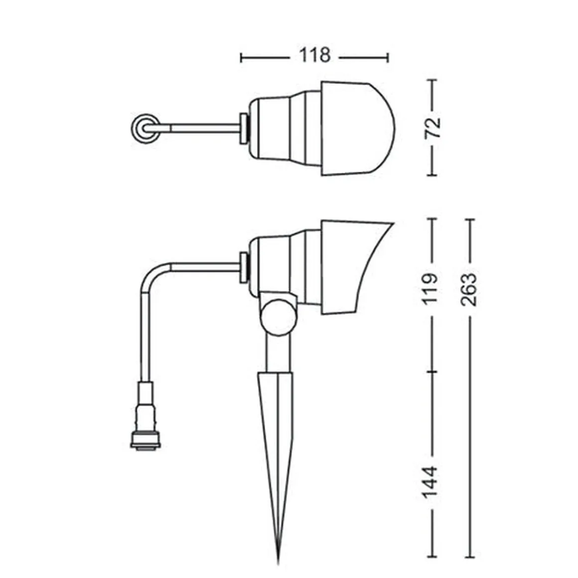 Philips Gardenlink uplight 2700K 6W IP44 start enhet - Svart - - 12Volt