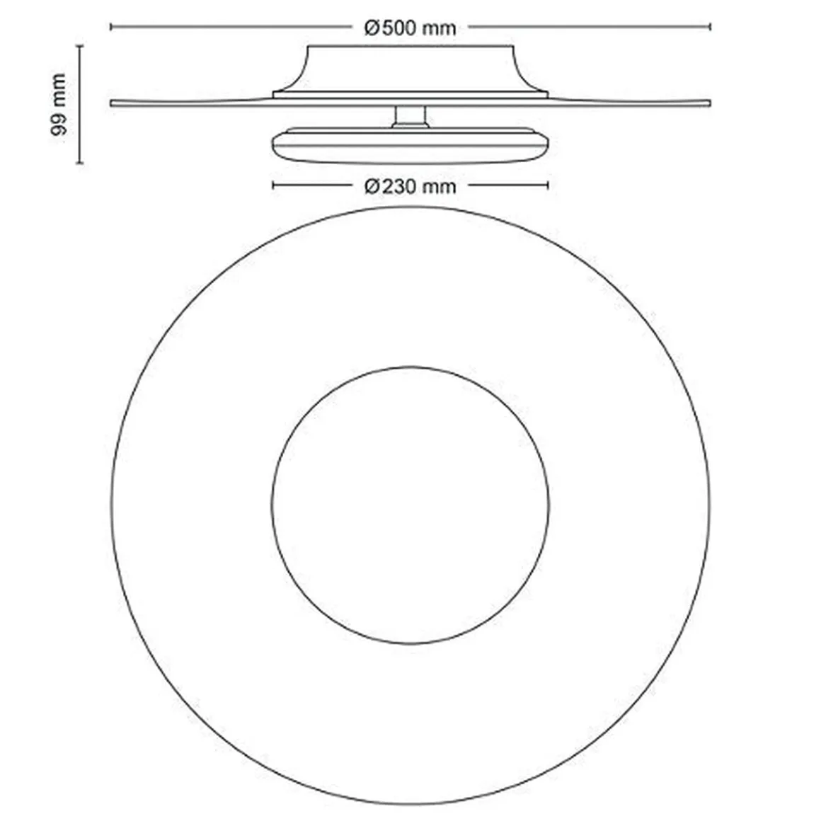 Philips Garnet CL580 taklampe 50 cm 40W 4000K SceneSwitch - Svart/Hvit