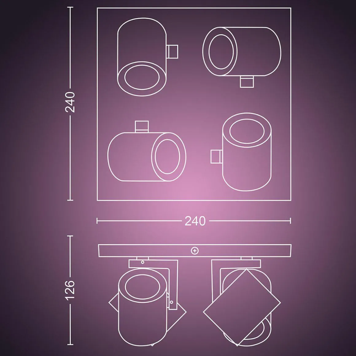 Philips Hue Argenta 4 lys spotlight white and colore ambiance