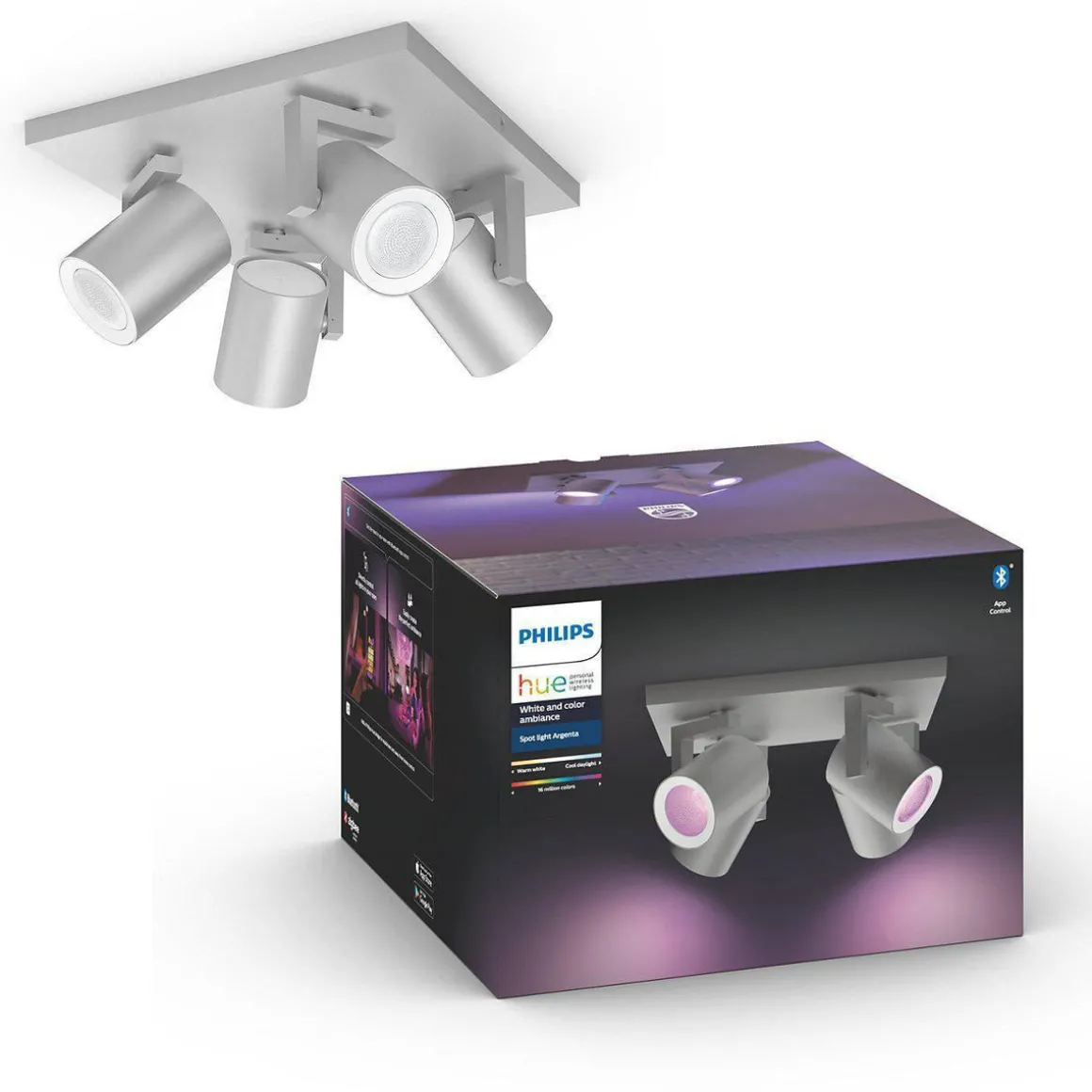 Philips Hue Argenta 4 lys spotlight white and colore ambiance
