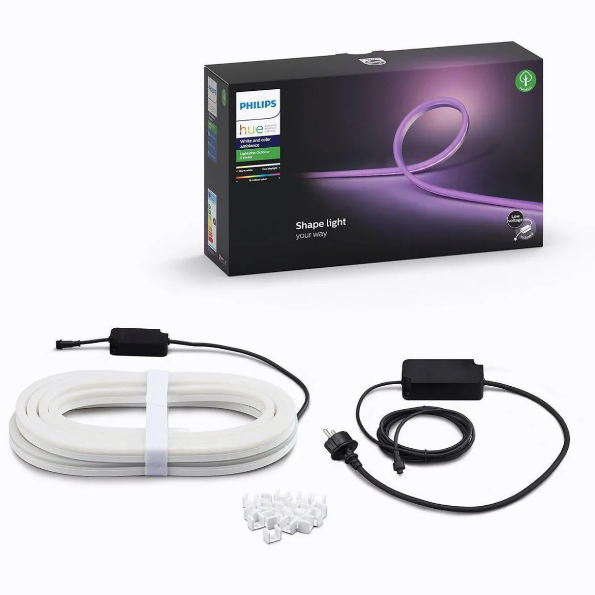 Philips Hue LED strip Outdoor 5 meter - White og farget stemning