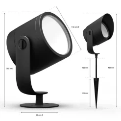 Philips Hue Lily XL utendørs spotlys white and colore ambiance - Svart