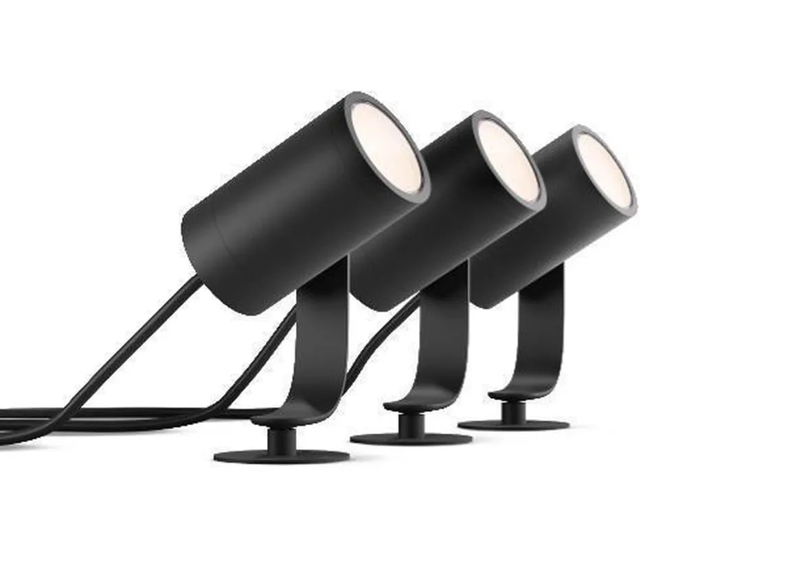 Philips Hue Outdoor Lily Spike 3x8W uplight basekit, antrasitt