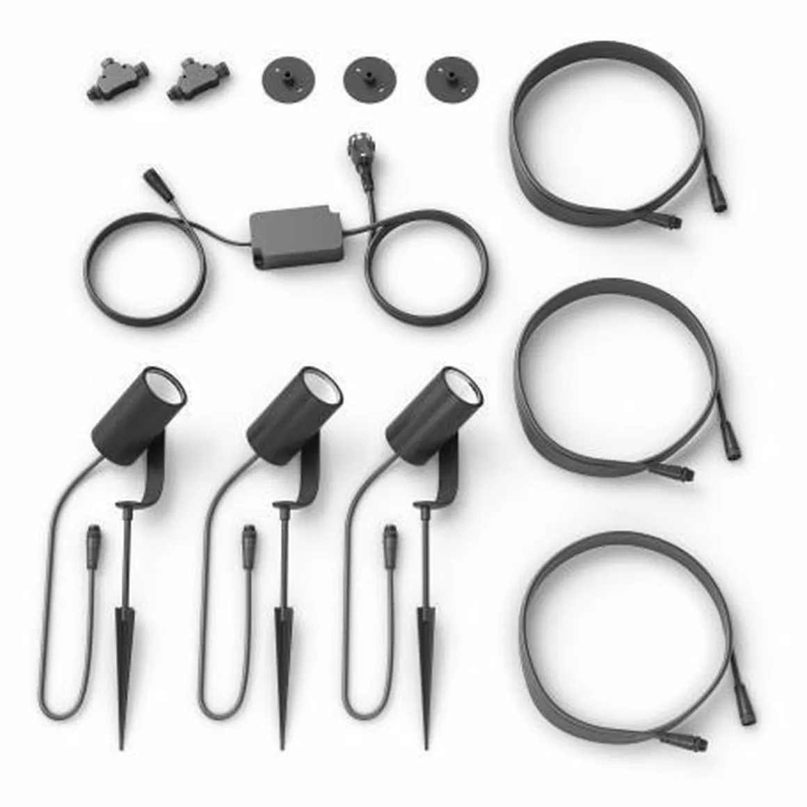 Philips Hue Outdoor Lily Spike 3x8W uplight basekit, antrasitt