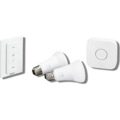 Philips Hue startsett E27 2 lyspærer, bryter og bridge - White ambiance