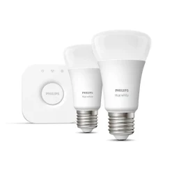 Philips Hue startsett E27 2 lyspærer og bridge - White ambiance