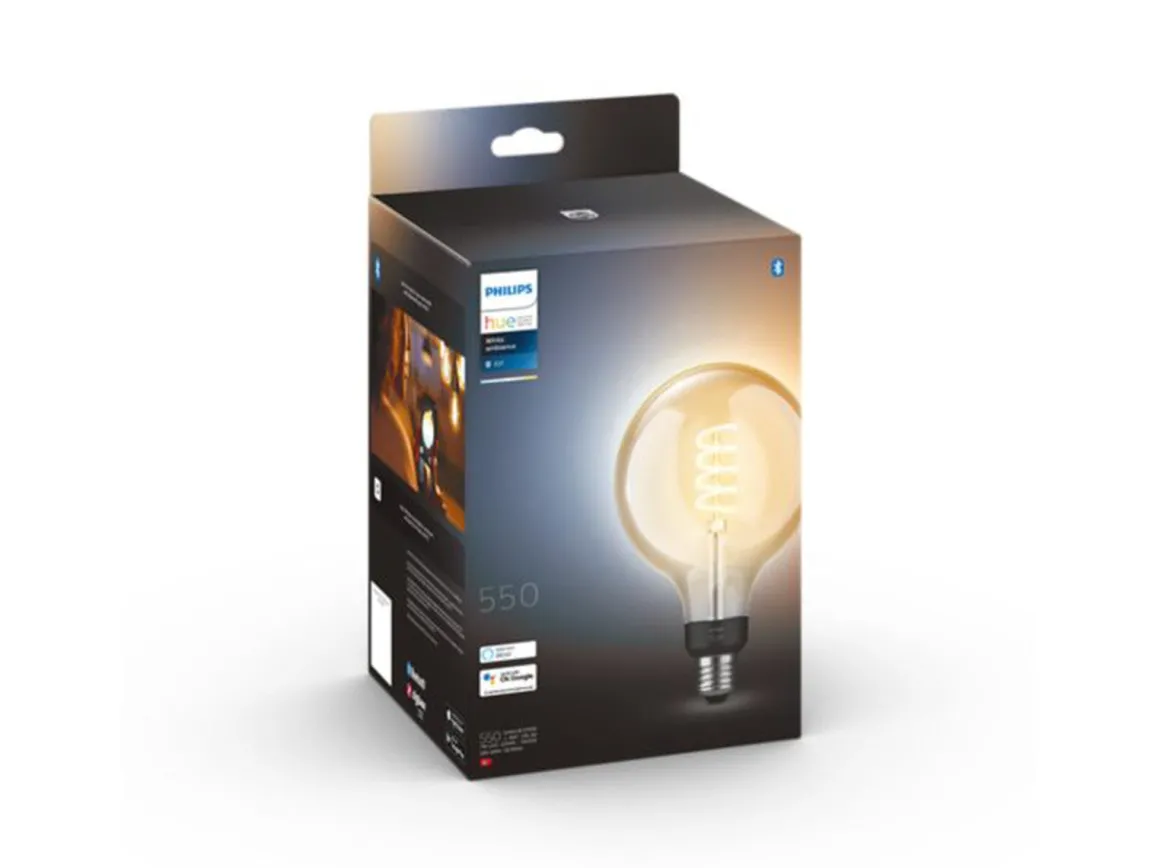 Philips Hue white LED 7W E27 G125 2200-4500 Kelvin - 125 mm