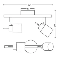 Philips Meranti dobbel spot GU10