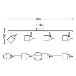 Philips Meranti skinne med 4 spot GU10