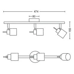 Philips Meranti skinne med 3 spot GU10