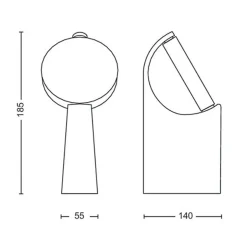 Philips Mimosa uplight 7W 2700K IP44 25 - Antrasitt