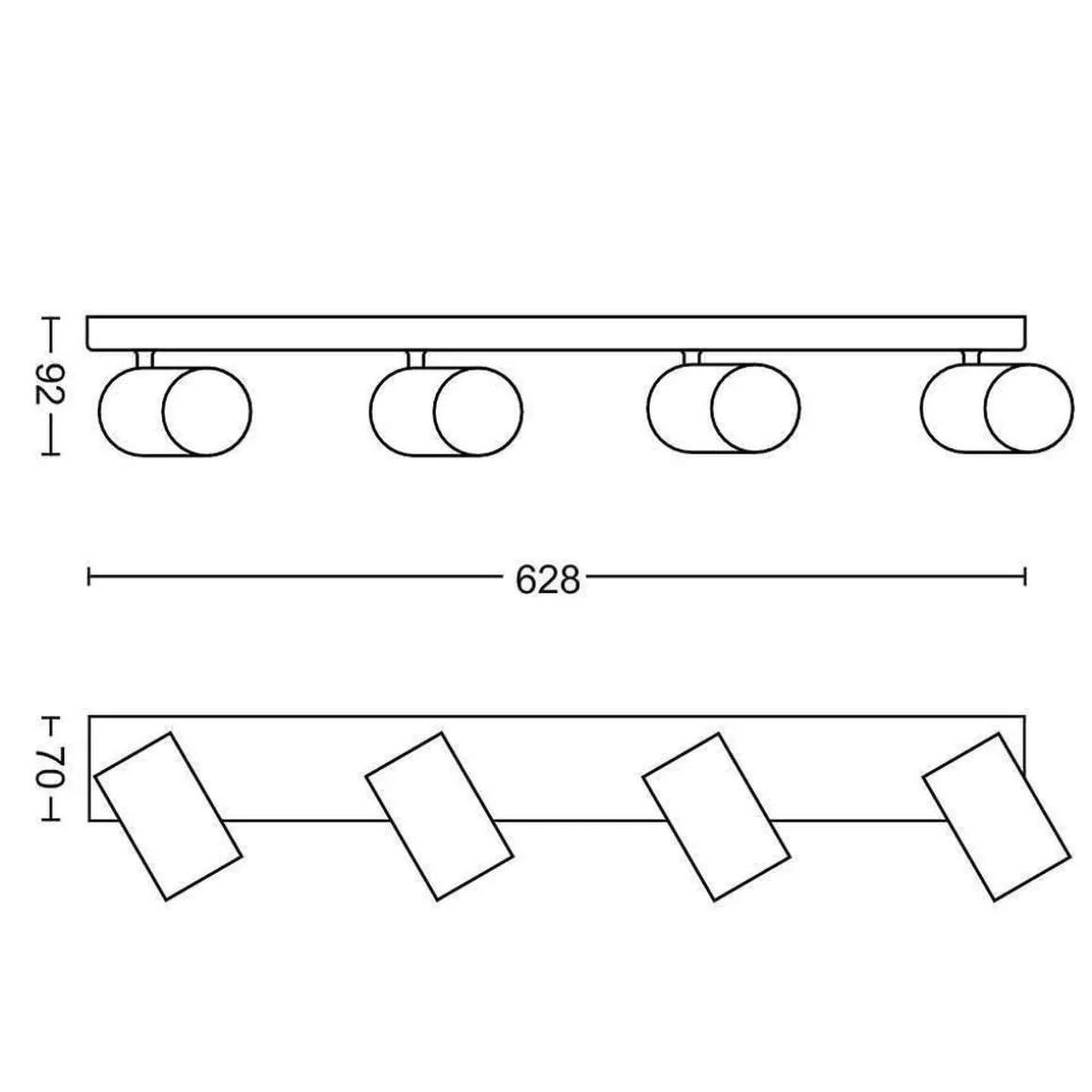 Philips myLiving Kosipo takspot 4, matt Svart