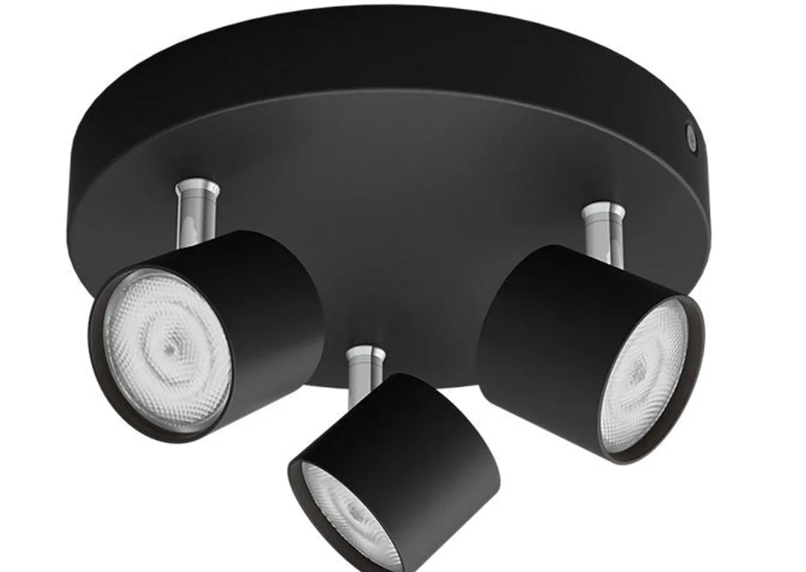 Philips myLiving star rund taklampe 3x4,5W 2700 Kelvin dimbar - Svart