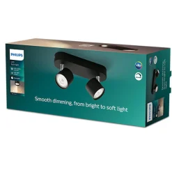 Philips myLiving star taklampe 2x4,5W 2700 Kelvin dimbar - Svart