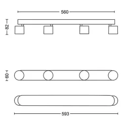 Philips myLiving star taklampe 4x4,5W 2700 Kelvin dimbar - Svart