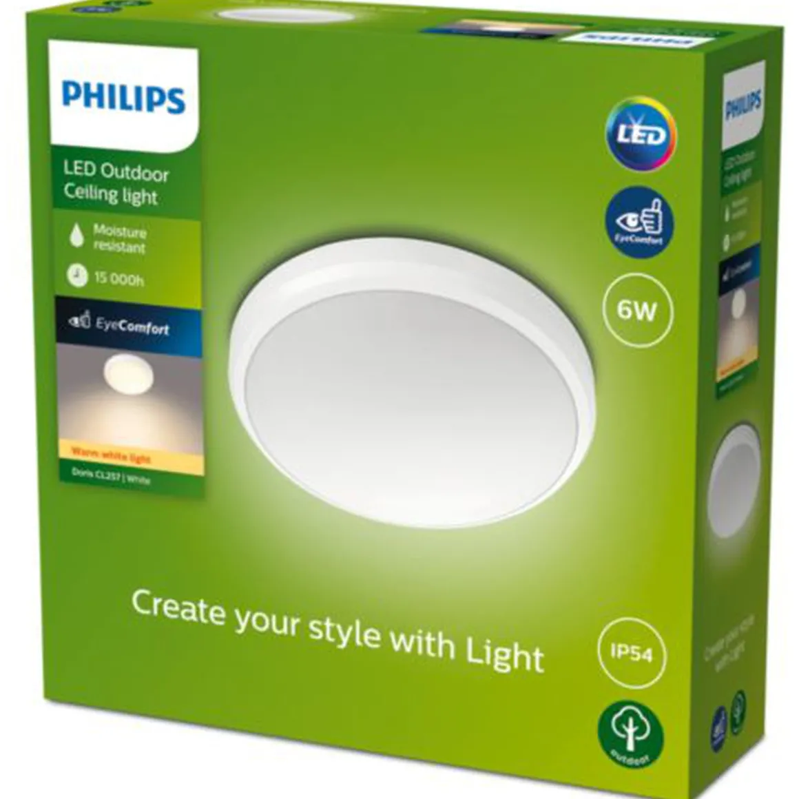 Philips Python taklampe utendørs IP54 6W LED