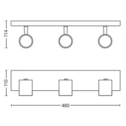 Philips Runner taklampe 3 spot - Svart