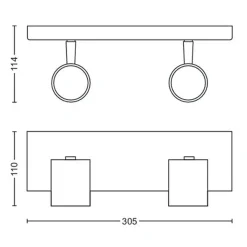 Philips Runner taklampe 2 spot - Svart