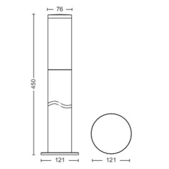 Philips Utrecht pullert 45 cm utendørs IP44 E27 - Antrasitt