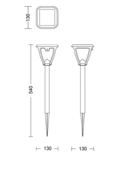 Philips Vapora hagelys 1,5W 2700 Kelvin IP44 solcelledrevet med dag/natt sensor - 54 cm