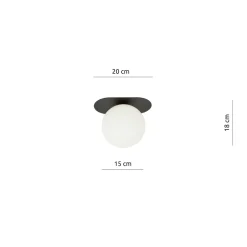 Plaza taklampe 1 lys - Svart/Opal